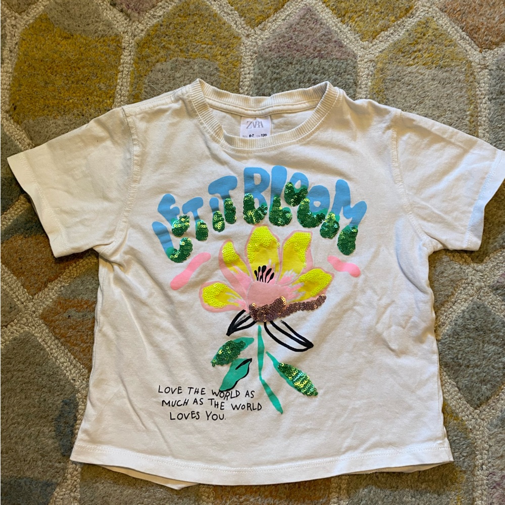Zara - Girls floral tee - 6-7